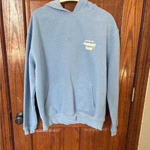 white fox comfort club Blue Hoodie with Front Pocket